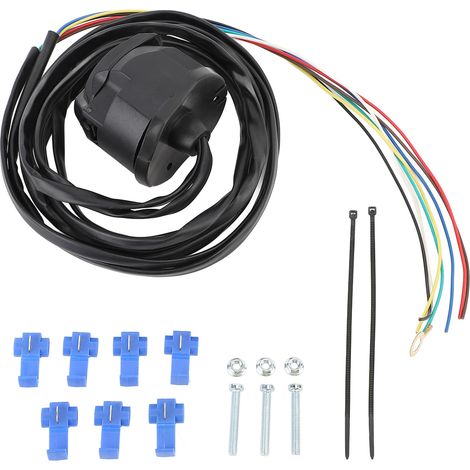 Kit de Câblage de Prise de Remorque à 7 Broches avec Câble de 1,5 M, Faisceau de Câbles de Prise de Remorquage pour Véhicules Commerciaux, Semi-remorque Standard 12 V. (1/5)