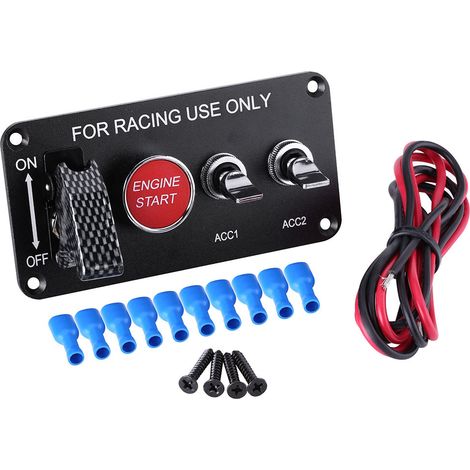 Kit di accensione Push Start, pratico indicatore LED professionale sensibile Pannello interruttori a levetta 12V con pulsante motore per auto da corsa RV