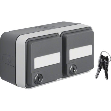 Berker Hager toma de corriente gris IP55 pack 5 piezas (1/3)