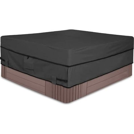 Copertura per vasca idromassaggio Ulisem Square Garden - Impermeabile e resistente alle intemperie, in poliestere 210D con rivestimento in PVC - Grigio antracite 76 x 76 x 20 pollici (1/4)