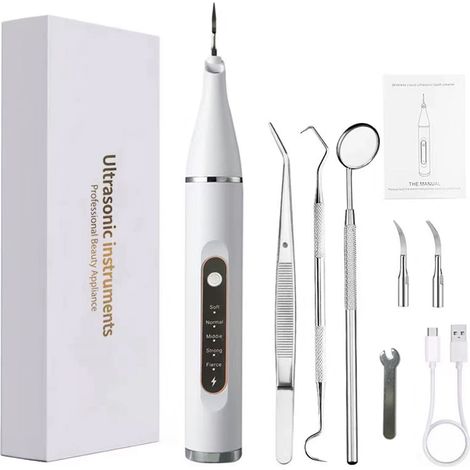 1 kit détartreur ultrasonique, nettoyage dentaire pour chien, sans douleur, adapté à toutes les tailles d'animaux de compagnie (1/5)