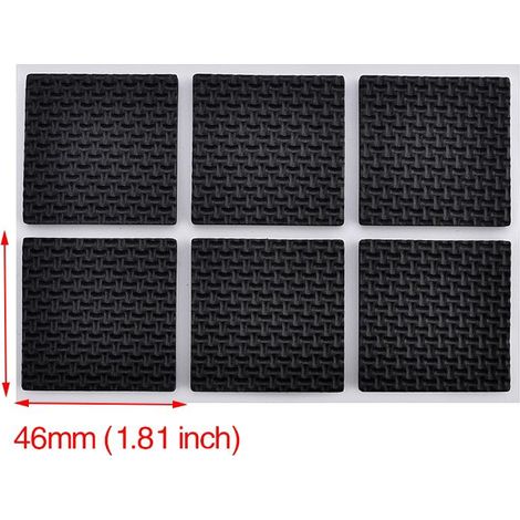 Gommini adesivi per mobili cuscinetti sottosedie salva-pavimento varie misure Packaging - 12 pcs (quadrati 46mm) (1/5)