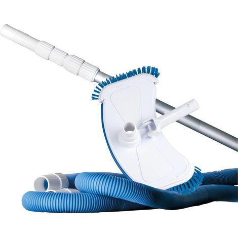 Kit per la pulizia della piscina: pulitore + asta + tubo flessibile, 142 x 17 x 9,5 cm