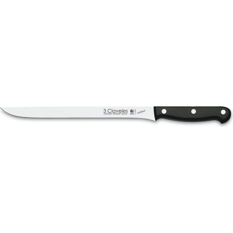 3 CLAVELES CUCHILLO JAMONERO UNIBLOCK 24CM 9" 01130