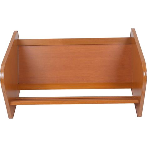 Porte-disques vinyles : en bambou - Support de bureau incliné - Étagère de table - Organisateur de rangement pour CD, dossiers, carnets et magazines (1/5)