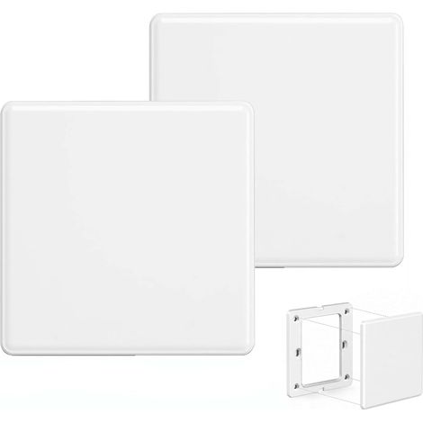 Lot de 2 Cache Prise Murale et Obturateur Prise Électrique à Vis 86x86mm Plaque Cache Trou Mur de Rénovation pour Boîtier Standard , Idéal pour Maison, Bureau et Camping-Car(Blanc) (1/5)