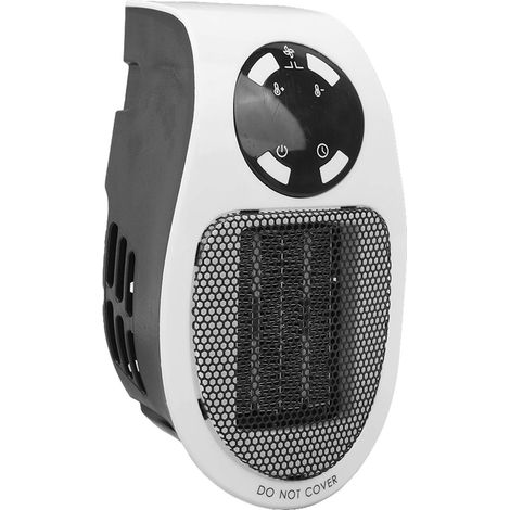 Chauffage d'appoint portable avec affichage LED, prise murale PTC, minuterie électrique, télécommande, prise UE 220 V, idéal pour une utilisation intérieure au bureau. (1/5)