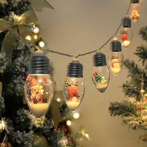 Guirnalda de luces navideñas LED de 20 luces, 3 m, a pilas, estilo retro, diseño único, ideal para decorar interiores y exteriores durante las fiestas (1/5)