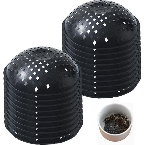 Confezione da 20 tappetini di drenaggio in plastica rotondi a forma di ciotola, a prova di perdite, da 7,6 cm (3 pollici), per vasi. (1/5)