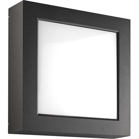 ENTER – Applique/Plafoniera LED 23W Antracite 4000K IP65 - Illuminazione per Esterni quadrata ad alta resistenza agli agenti atmosferici
