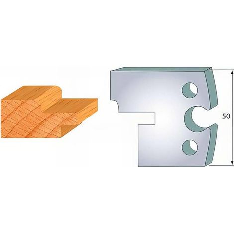 Jeu de 2 Fers Profilés Acier HT 50 x 5,5 mm - N°305 Bardage mâle - Outil de menuiserie - Diamwood