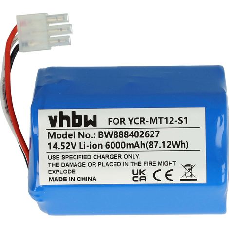 vhbw Batería reemplaza iClebo YCR-M07-20W, YCR-MT12-S1 para robot limpieza (6000 mAh, 14,52 V, Li-Ion) (1/4)
