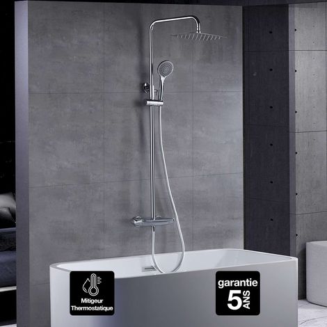 Colonne Baignoire et Douche anti-calcaire Thermostatique Chrome IMEX SIDNEY BTS016 (1/4)