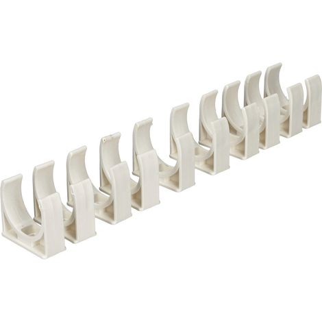 Jandei - Pack 10 uds. Grapa de sujeción para Tubo de cables Blanco Diámetro 20 mm