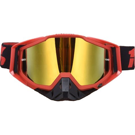 Lunettes de moto anti-vent, écrans de sport cyclisme ski anti-UV, pour vélo tout-terrain extérieur, monture rouge, plaquette nasale noire (1/5)