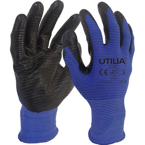 Utilia GUANTI IN NYLON/NITRILE Col. Blu/nero tg.11 12.00 paia