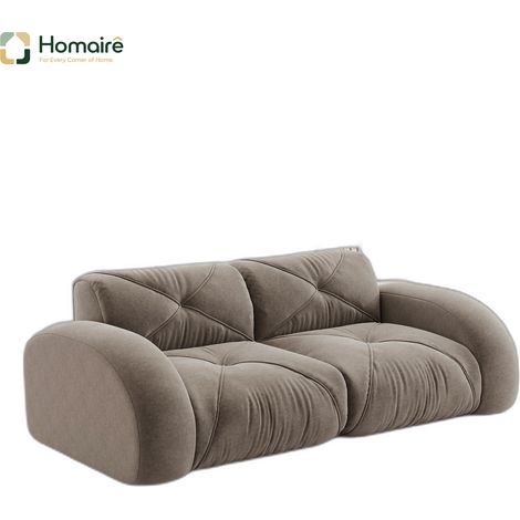 Canapé modulable en chenille taupe 204 x 95 x 76 cm HOMAIRE (1/5)