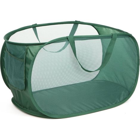 Panier à linge pliable et durable - Panier à linge pop-up en filet avec poches pratiques - Panier à linge pliable avec poignées renforcées - Convient pour la buanderie, la salle de bain, la chambre d' (1/5)