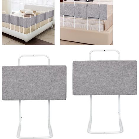 TolleTour Set da 2 sponda letto bambini 60 cm, protezione anticaduta regolabile, grigio (1/5)