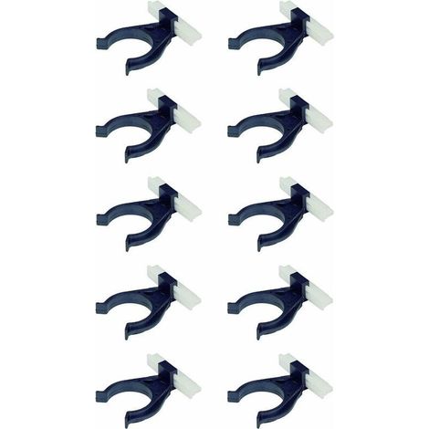 10x Clip de plinthe avec base à queue de sapin en plastique noir Ø 34mm Pied Meuble Cuisine Salle de bain Fixation