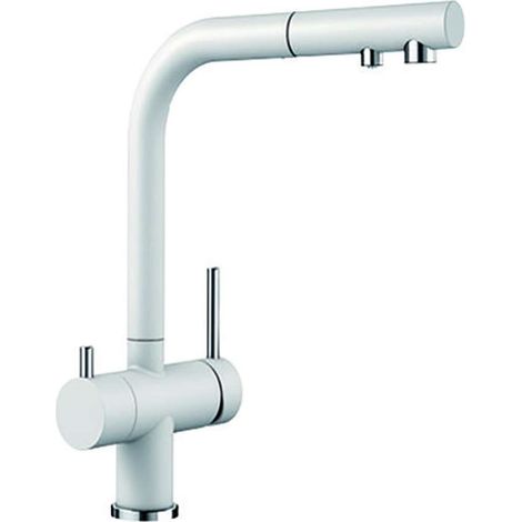 Blanco Fontas S II - Küchenarmatur mit ausziehbarer Brause und Filterfunktion, Weiß 525204 (1/5)
