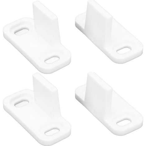 Lot de 2 quincaillerie porte coulissante barn door, rail suspension blanc, nouveau guide anti-balancement sans rainure au sol (1/5)