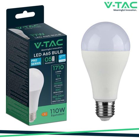 LED LAMPADINA SAMSUNG CHIP 17W E27 A65 PLASTICA 4000K                                                    - Luce NATURALE