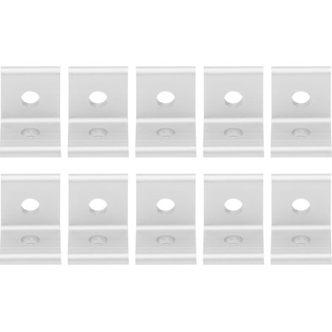 Ortviai Équerres d’angle en aluminium 3030-2 trous, L 90°, anodisées, lot de 10