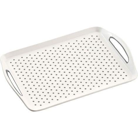 1 Plat De Antidérapant Plastique Blanc 45,5x32x4,5cm Pour Cuisine Salon (1/5)