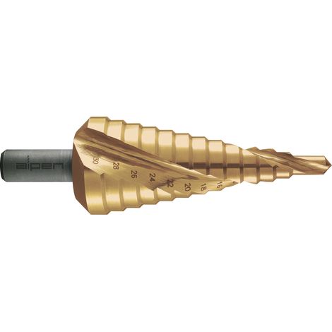 ALPEN Stufenbohrer Gr.3 HSS Co5 TiN 2 Schneiden Bohrer ø 6.0-30.0 mm (1/2)