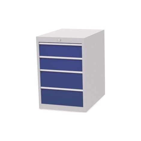 Cajonera H819xB555xT736mm gris/azul 4 cajones. (1/2)