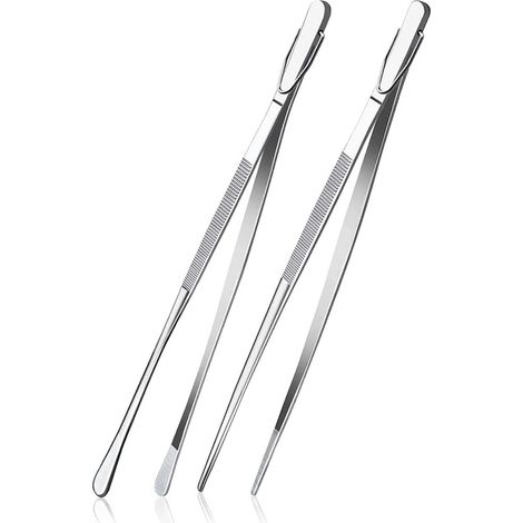 Pince de cuisine fine de 30 cm (12 pouces), pince extra-longue en acier inoxydable (1/5)