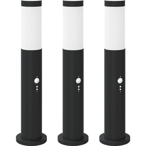 Balizas luminosas con sensor, 3 unidades, 50 cm, acero inoxidable, IP44 vidaXL