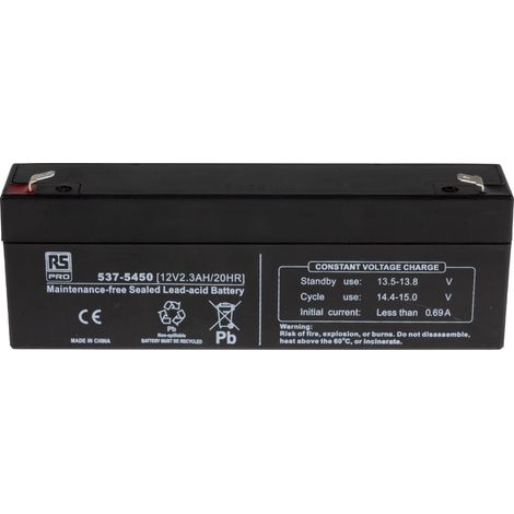 Batterie au plomb étanche RS PRO 12V 2.3Ah cyclique ( Prix pour 1 )