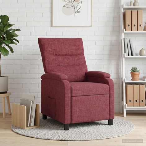 vidaXL Fauteuil inclinable Bordeaux Tissu (1/5)