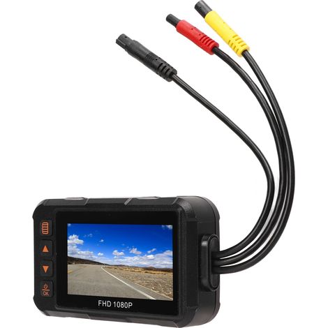 3-in-1 1080P HD Motorradkamera, Front-/Rückfahrkamera, Loop-Aufnahme, Erschütterungserkennung, Parküberwachung, wasserdichte Action-Kamera (1/5)