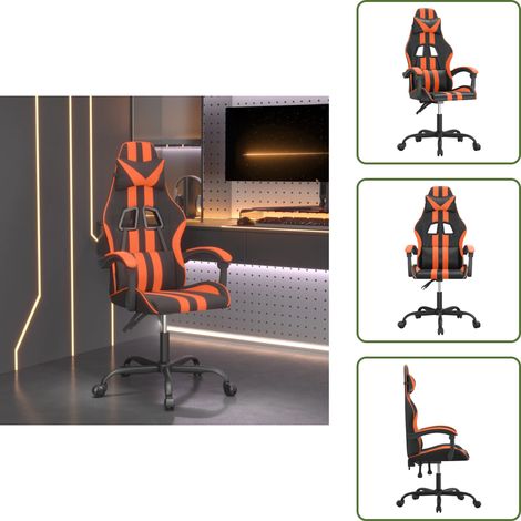 Sedia in similpelle - vidaXL Sedia da Gaming Nero e Arancione in Similpelle - Sedia reclinabile