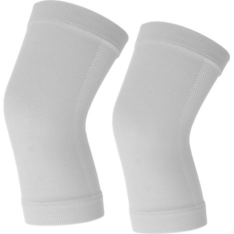 Set aus 2 grauen, winddichten, atmungsaktiven und hautfreundlichen Knieschonern aus warmer Baumwolle, Kompressionsmanschetten für Damen, Größe M. (1/5)