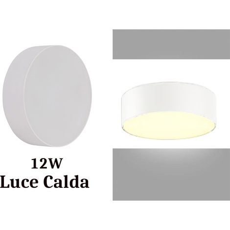 Plafoniera LED 12W Luce Calda Rotondo Bianco Interno Applique Parete Moderno (1/5)