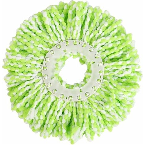 Rechange Tête de Vadrouille Round en Microfibre Mop Remplacement Tête Universelle Rotation à 360 ° Eau Super Absorbante Ménagers pour Planchers de Bois Franc, (1/4)