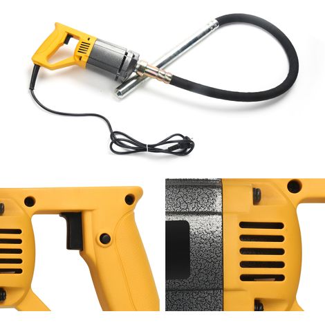 Jiubiaz Vibratore portatile per calcestruzzo 1000W per cemento armato o non armato Tubo 1,5m Testa 35mm Dispositivo durevole (1/5)