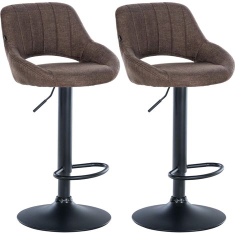 2er Set Barhocker Milet Stoff braun Metall matt schwarz (1/5)