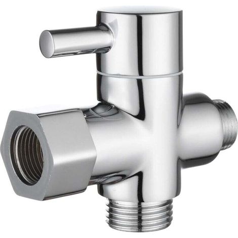 Vanne 3 Voies en Laiton Massif 3/8" Adaptateur Vanne de Derivation pour Toilette WC-Fei Yu (1/4)
