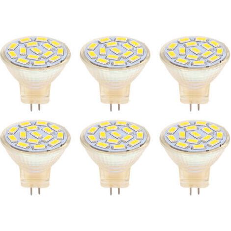 Ampoule LED GU4 270LM 15LED, ampoule à économie d'énergie MR11, perles de lampe sur piste 12V 3W, lumière chaude 3000K, 6 pièces (1/5)