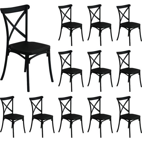 Confezione da 12 sedie impilabili Caroline per catering 45x40x87,5 cm 7house