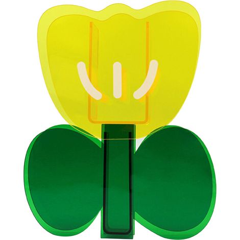 Vase décoratif en acrylique – Tulipe avec feuilles vertes – Style nordique minimaliste pour décoration intérieure (1/5)