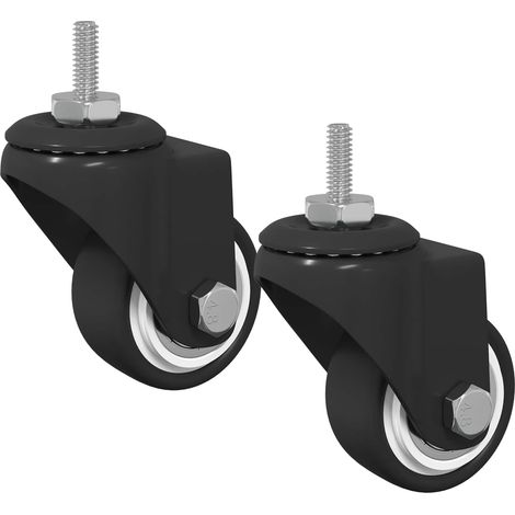 Drehrolle 2 pcs Schwarz 40,4 x 40,4 x 19,7 mm Eisen und Nylon vidaXL