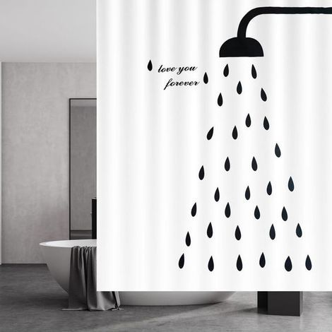 Tenda da doccia 180x200 cm, tenda da doccia ad asciugatura rapida, tenda da doccia antimuffa, tessuto impermeabile e lavabile, accessorio per il bagno. (1/5)
