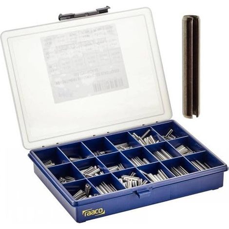 Coffret 810 Pcs Goupilles Élastiques 3 à 8 mm - ISO 8752 - DIN 1481 - NFE27-489 - UNI 6873 - Inox A1 - D-Work (1/4)