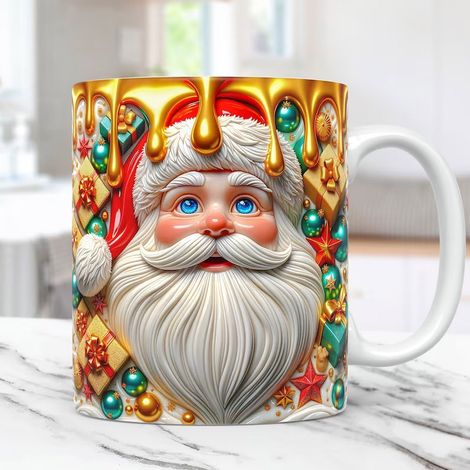 Tasse De Noël - Tasse En Céramique Avec Motif Bonhomme De Neige Relief - Pour Café Thé Chocolat Chaud - 350 Ml (1/5)